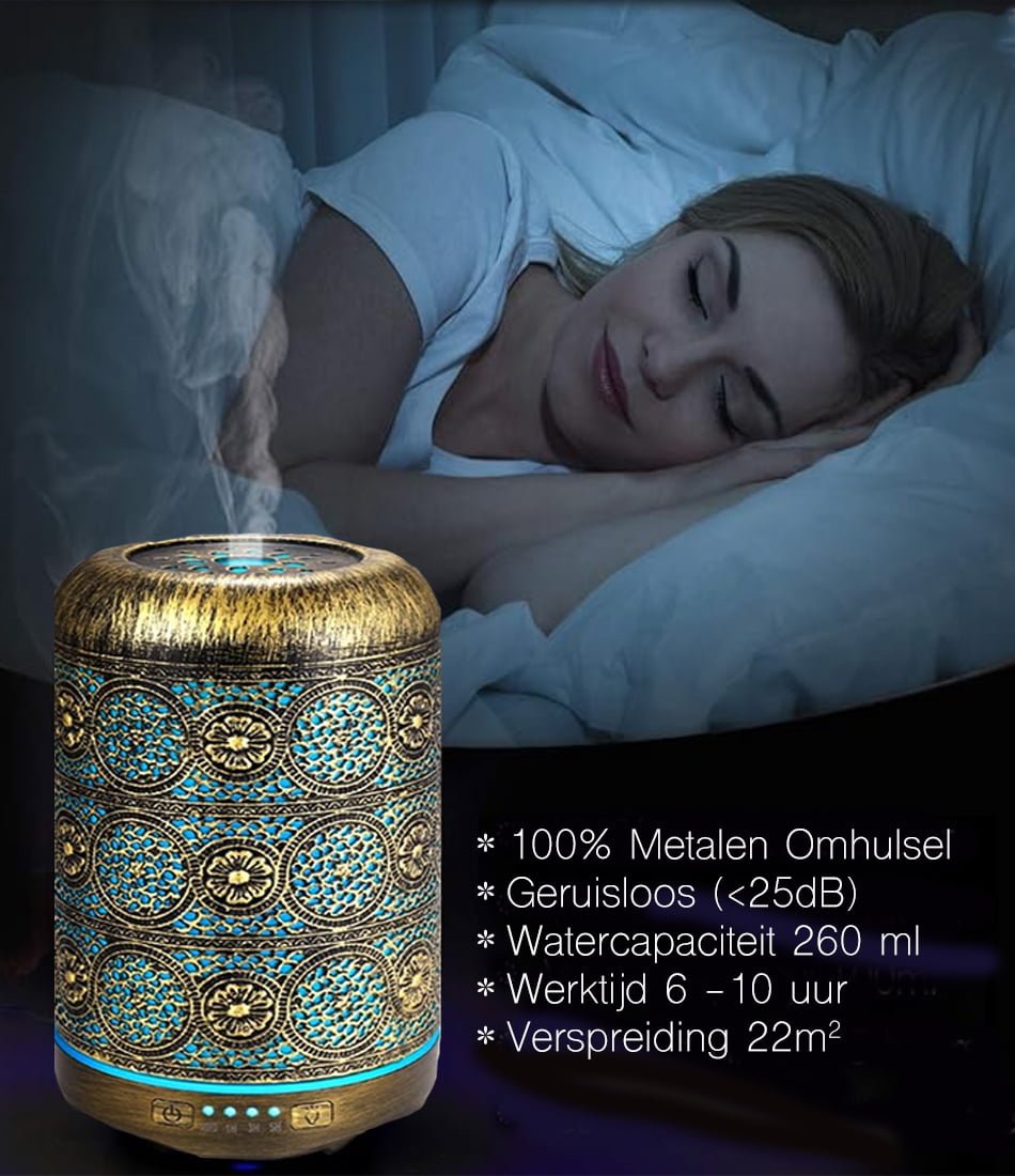 Aroma Diffuser met Arabisch design – metaal – 260 ml - Afbeelding 7